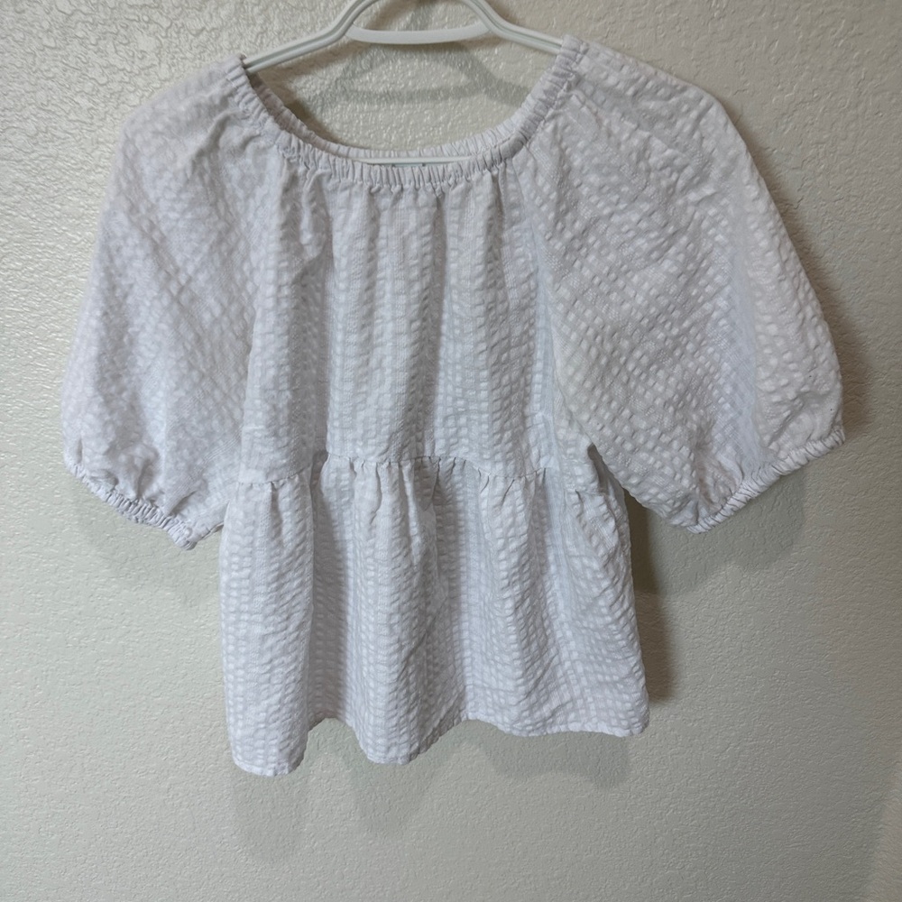 White Textured oldnavy Women's babydoll  Top